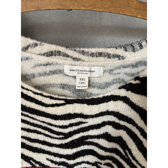 BeachLunchLounge Animal Pattern Knit Women's Long Sleeve Sweater XXL 20 Boho EUC - Picture 2 of 7